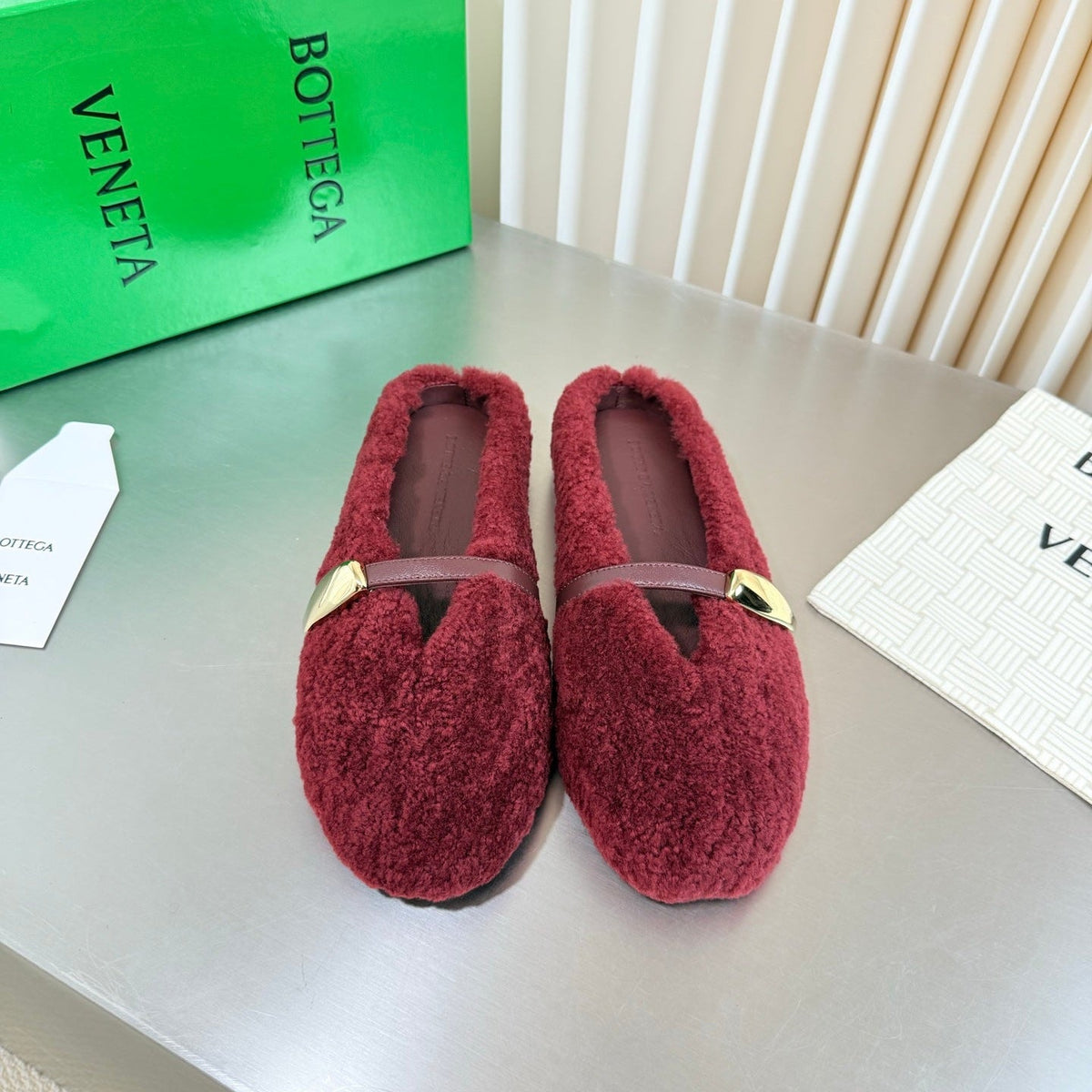 BV 26s Mules Burgundy Shearling 194243
