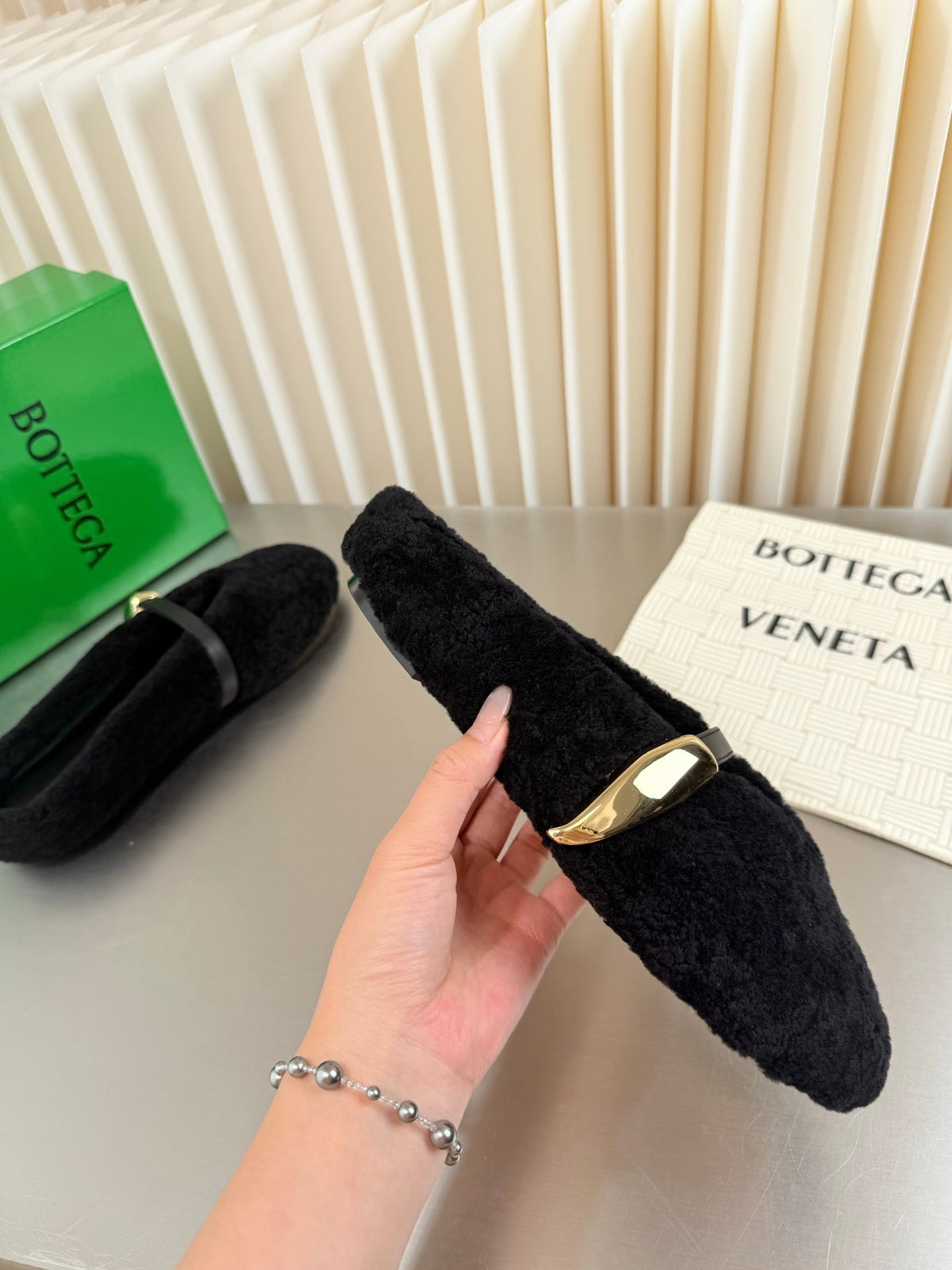 BV 26s Mules Black Shearling 194245