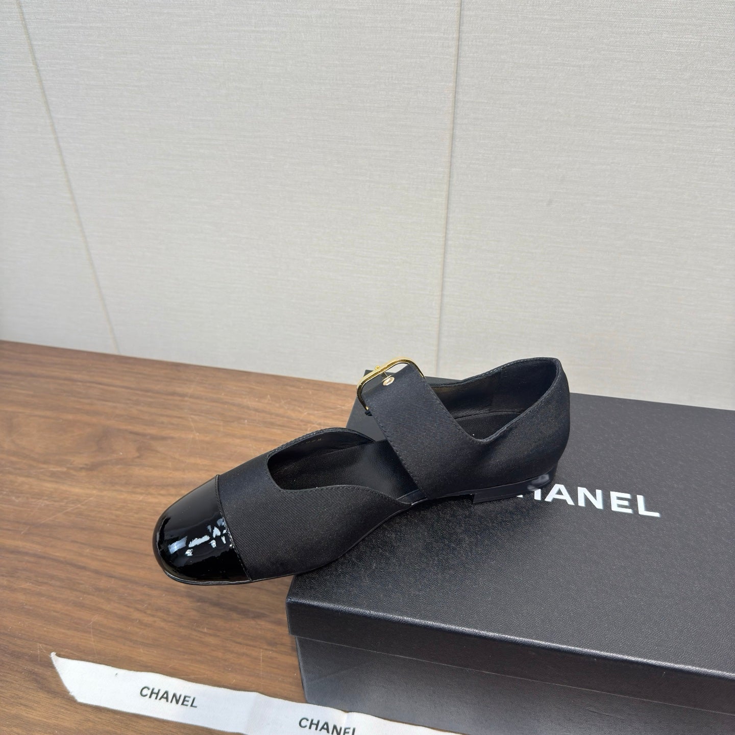 CC 26s Marry Jane Flat 2.5cm Black Cowhide 632184