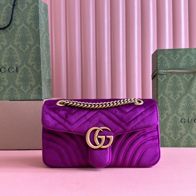 Gucci Marmont Flapbag 26 Royal Purple Velvet