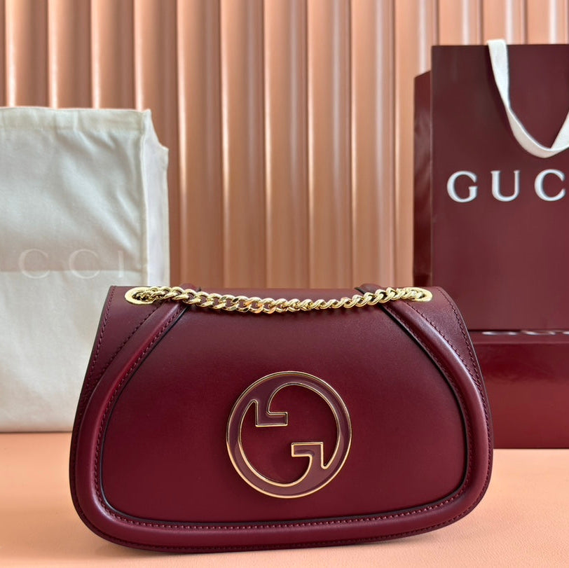 Gucci Blondie Small Shoulder Bag 26 Burgundy Calfskin 272180