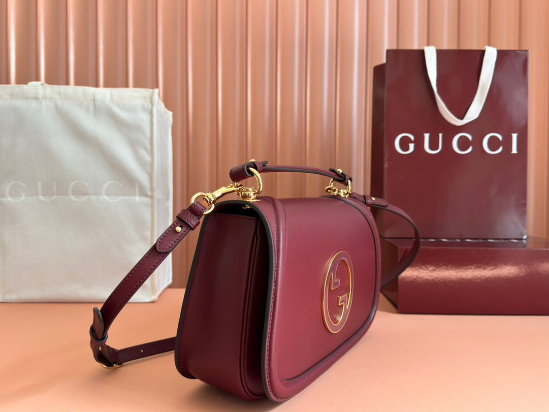 GG Blondie Large Handbag 32cm Burgungdy Calfskin