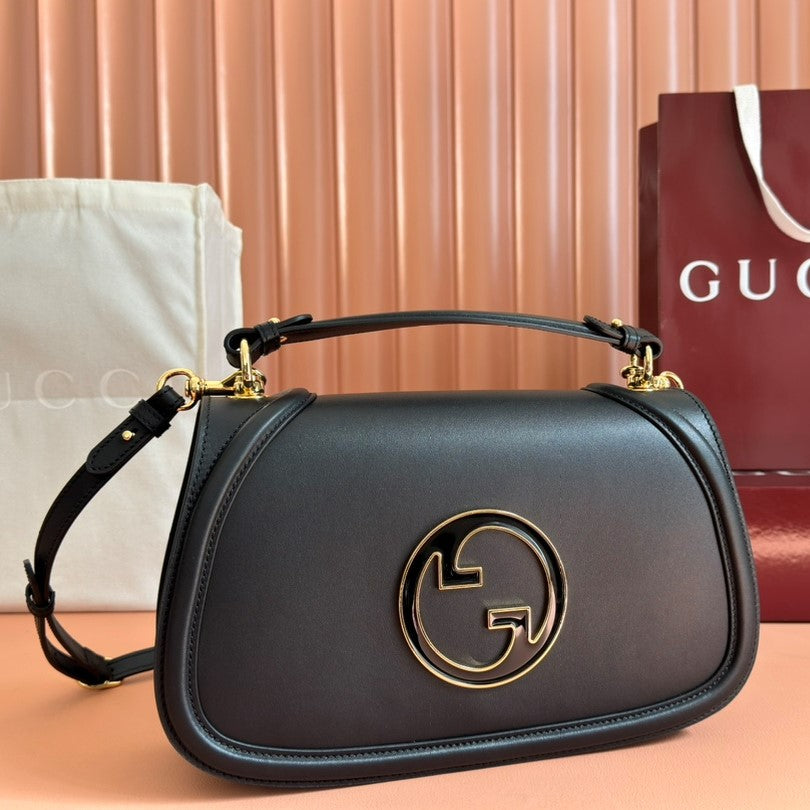 GG Blondie Large Handbag 32cm Black Calfskin