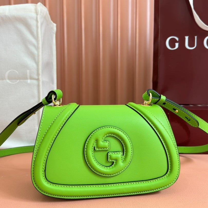 GG Blondie Handbag 21.5cm Green Calfskin