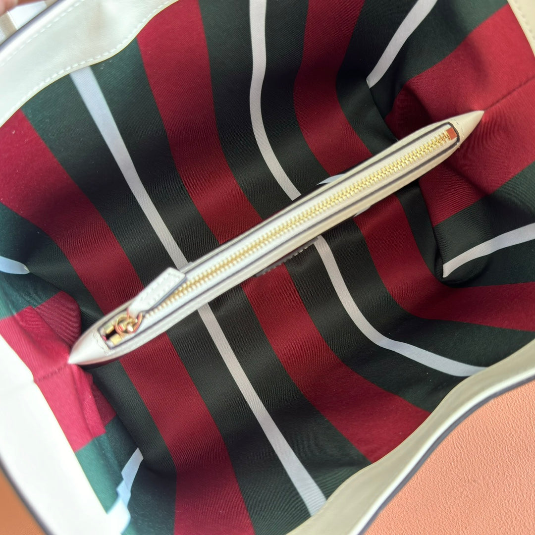 GG Padlock Bag Beige White Leather Canvas