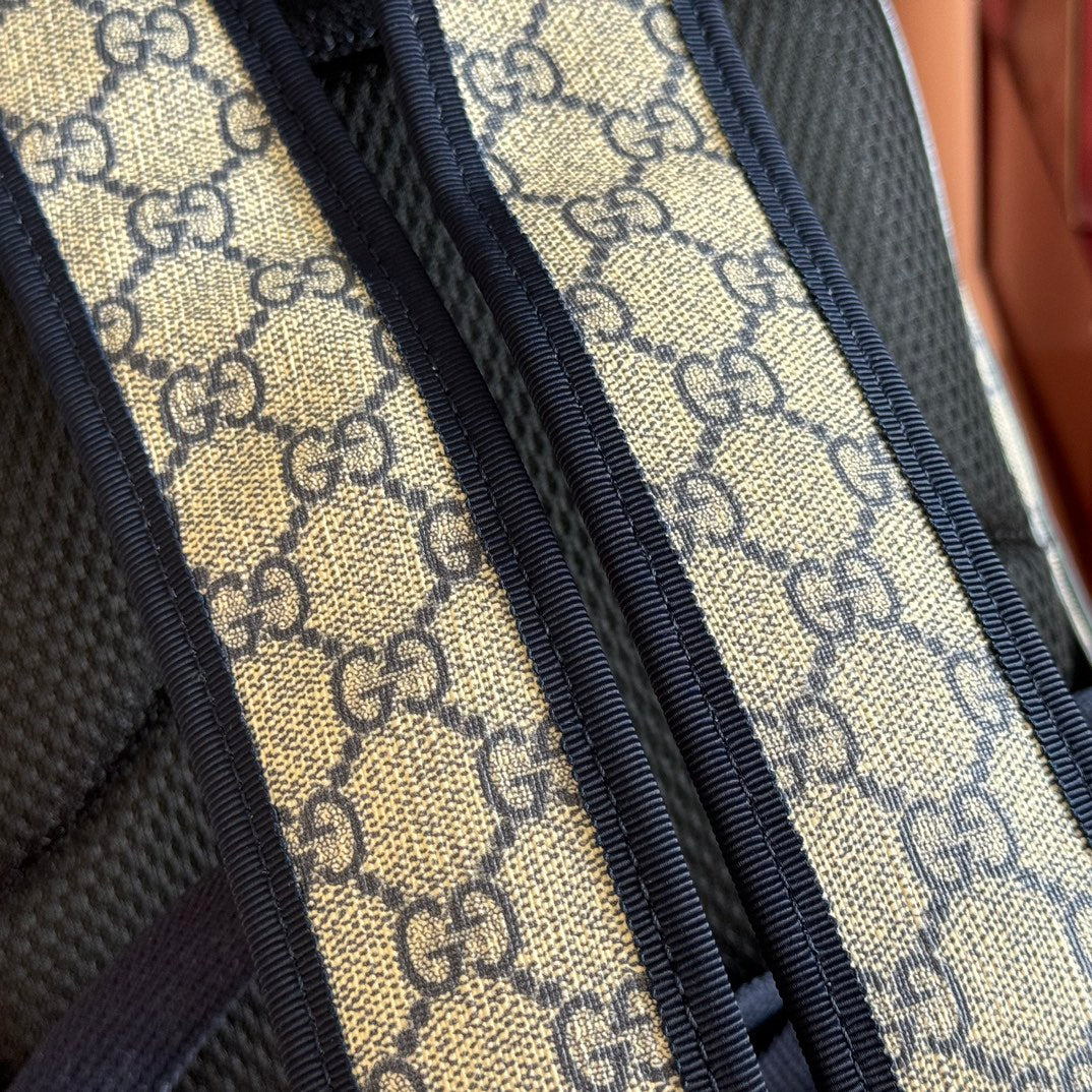 GG Small Ophidia Backpack Beige & Black GG Monogram Fabric 272185