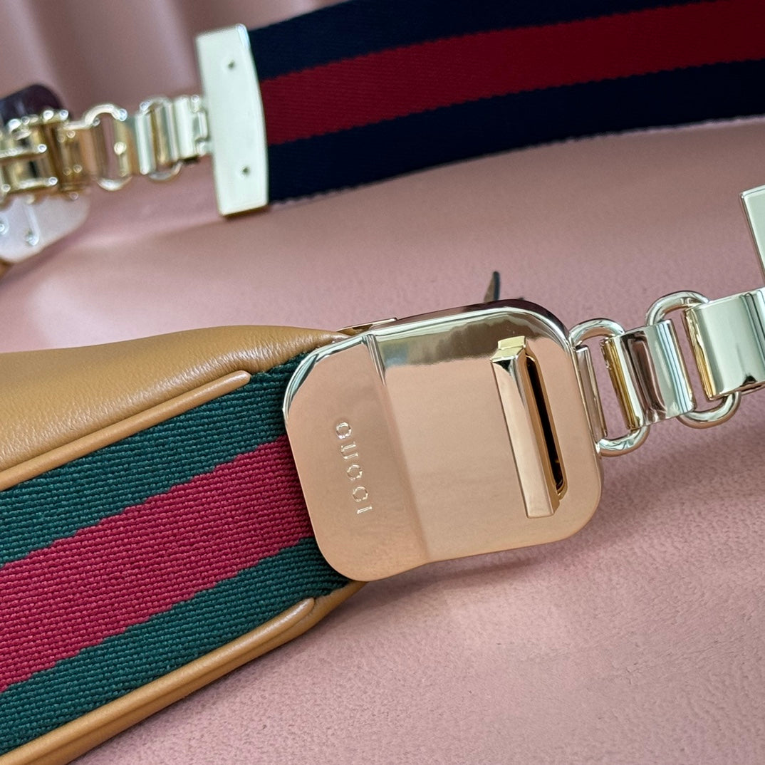 Gucci Attache Large Shoulder Bag 35cm Camel Leather