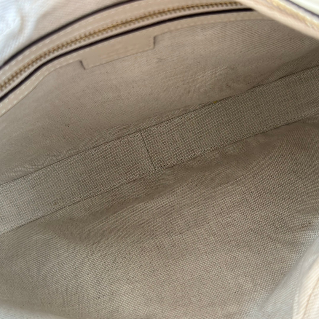 Gucci Attache Large Shoulder Bag 35cm White Leather