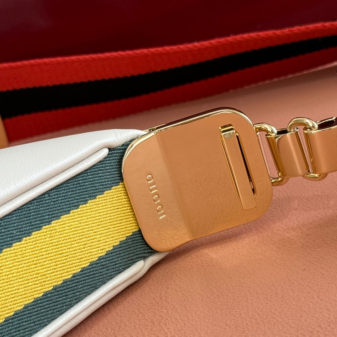 Gucci Attache Large Shoulder Bag 35cm White Leather