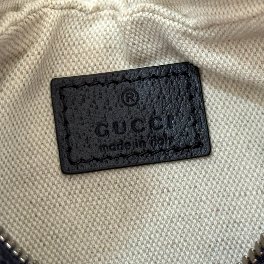 Gucci Attache Small Shoulder Bag 23cm Black White Canvas