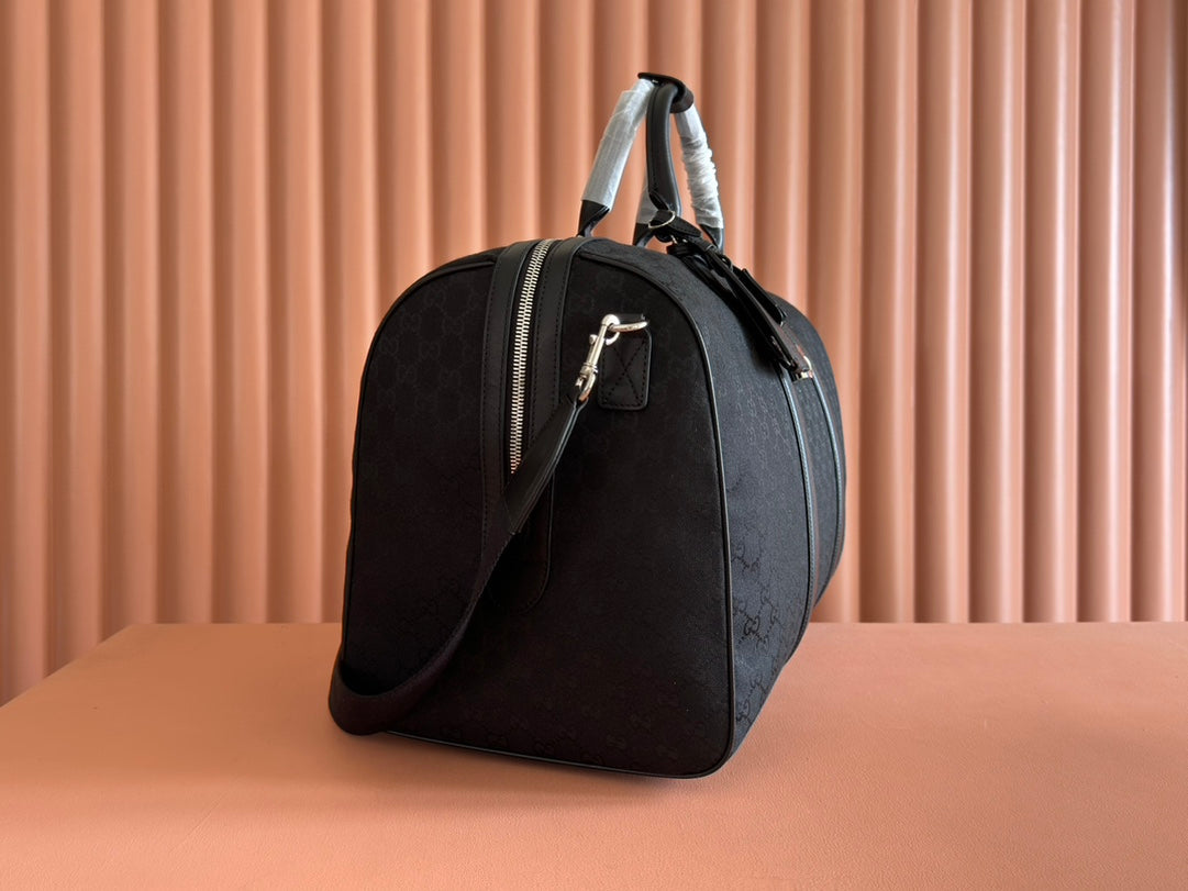 GG FW25 Monogram Large Duffle Bag Black Fabric
