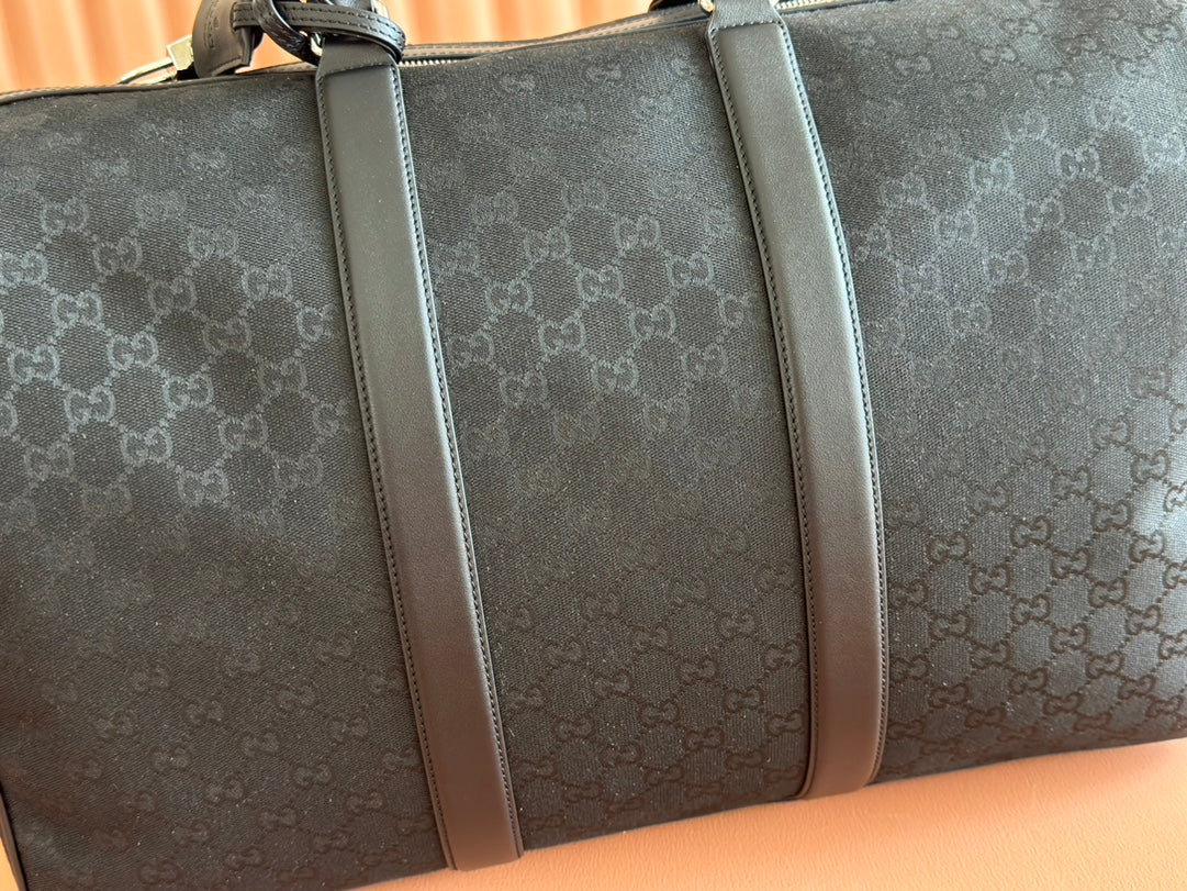 GG FW25 Monogram Large Duffle Bag Black Fabric