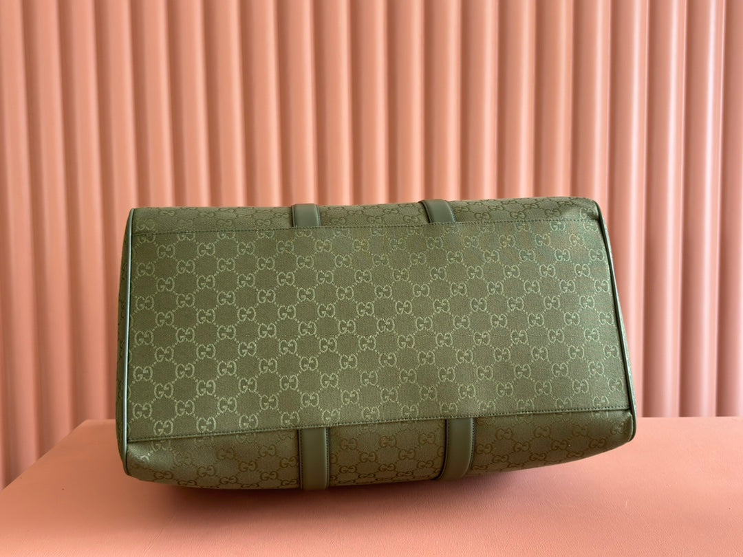 GG FW25 Monogram Large Duffle Bag Forest Green Fabric