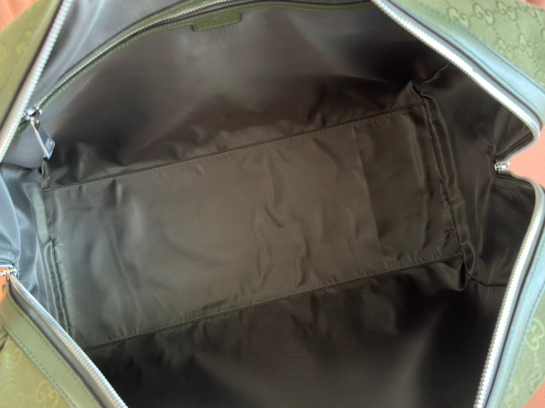 GG FW25 Monogram Large Duffle Bag Forest Green Fabric