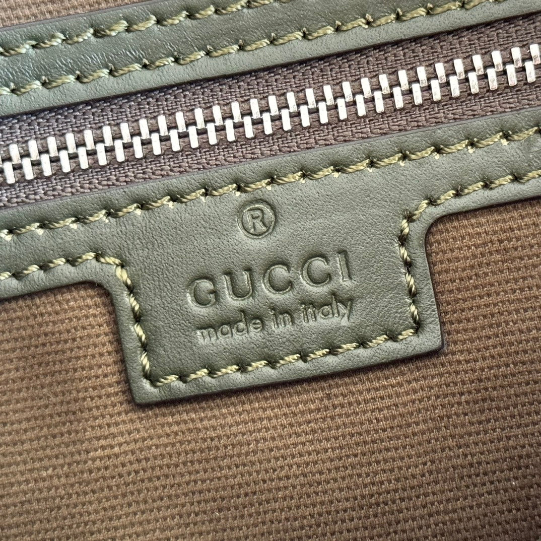 GG Monogram Small Crossbody Bag Forest Green Fabric