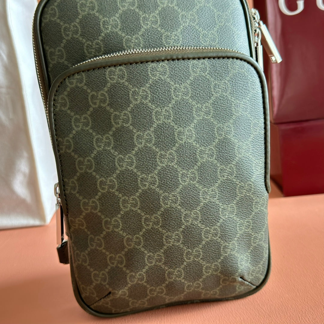 GG Monogram Small Slingbag Forest Green Fabric