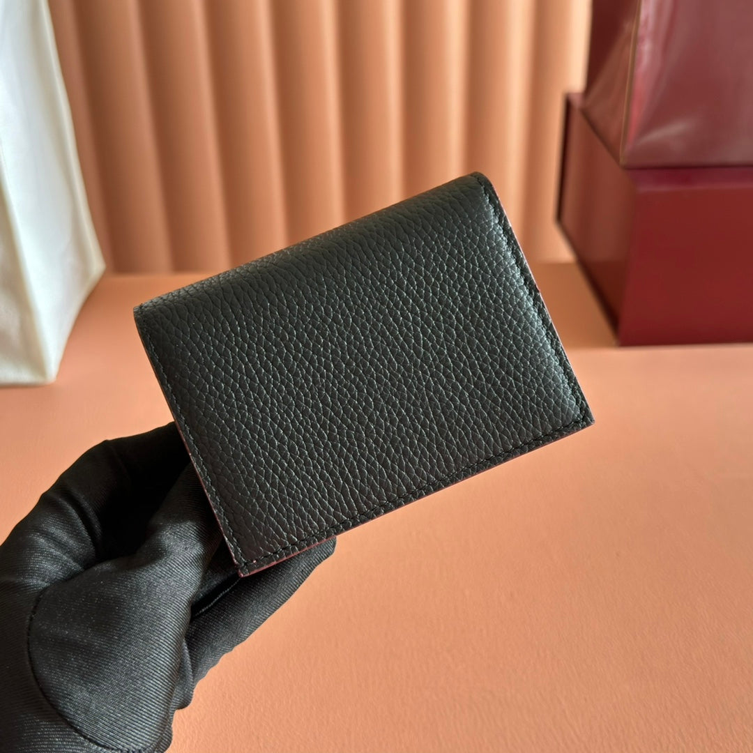 GG Marmont Card Case Wallet Black Leather