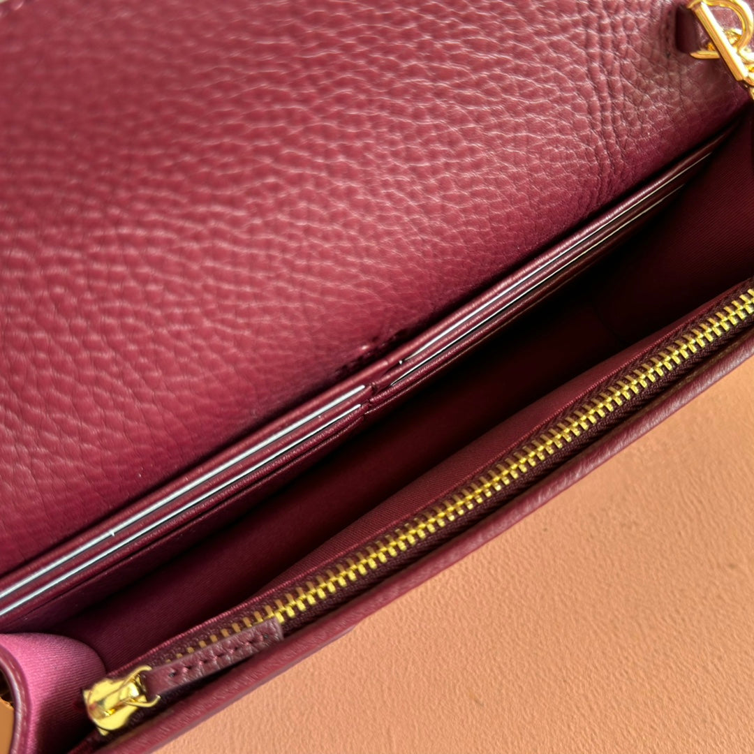 GG Marmont Wallet On Chain Black Leather