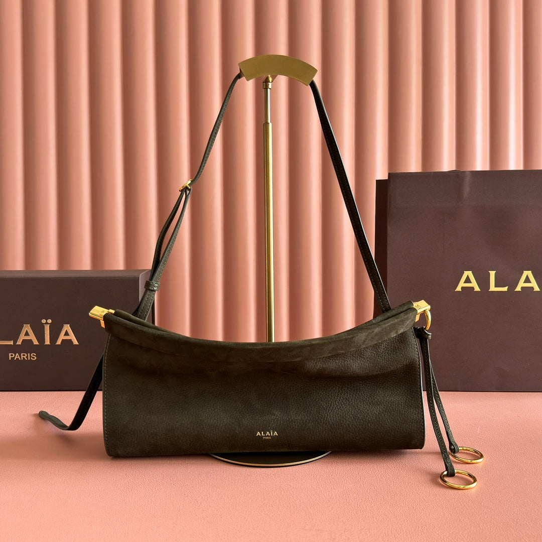 Alaia Le Click East West Medium Bag 30cm Olive Green Cowhide
