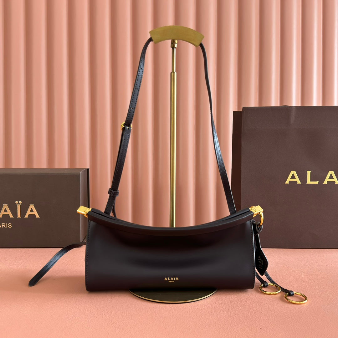 Alaia Le Click East West Small Bag 25cm Black Calfskin