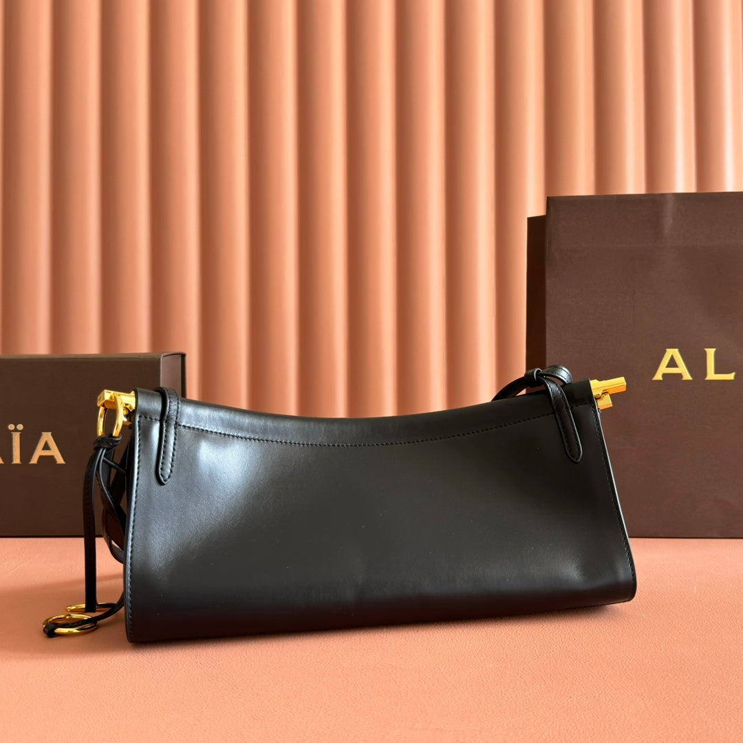 Alaia Le Click East West Medium Bag 30cm Black Calfskin