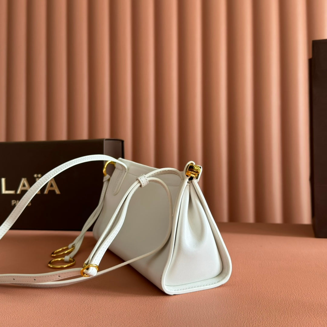 Alaia Le Click East West Small Bag 25cm White Calfskin