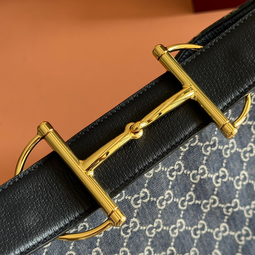 GG Beatrix Large Tote Bag  Beige & Dark Blue GG Monogram Fabric Monogram Fabric