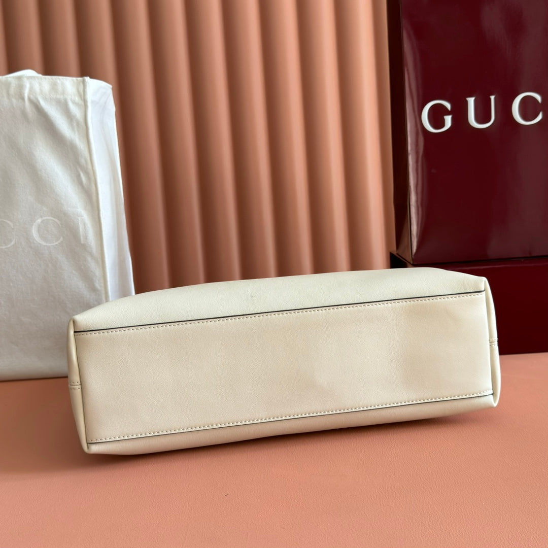 GG Beatrix Medium Tote Bag Cream Smooth Leather GHW 272127