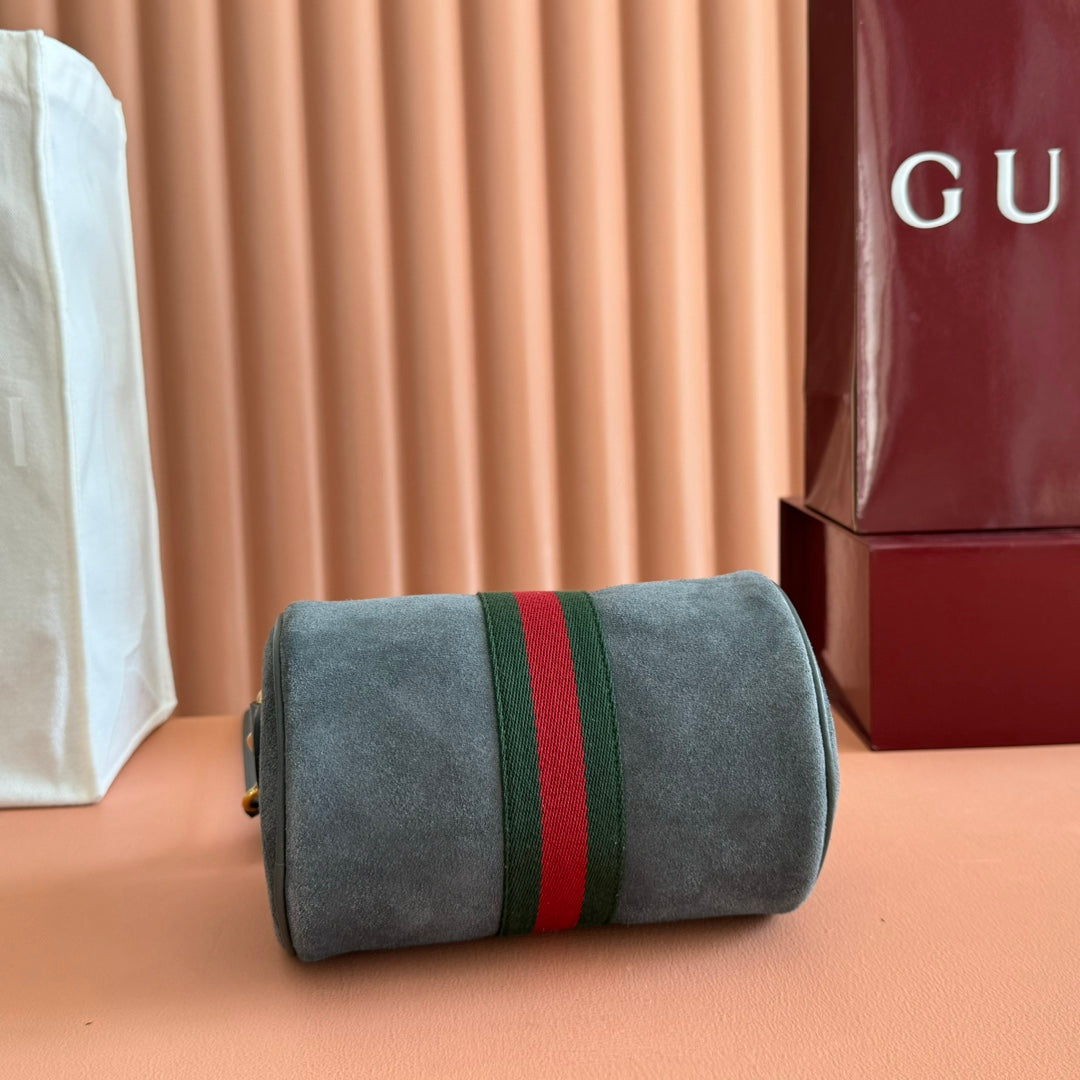 GG AW 25 Ophidia Mini Bag 18.5 Dark Grey Suede