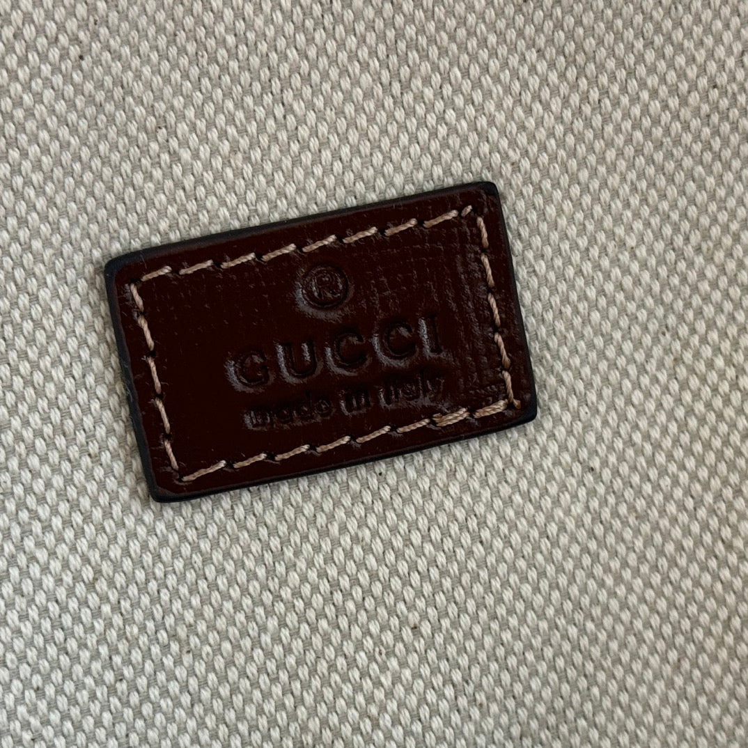 Gucci Interlocking G Backpack in Brown Beige GG Supreme Canvas Leather 273684