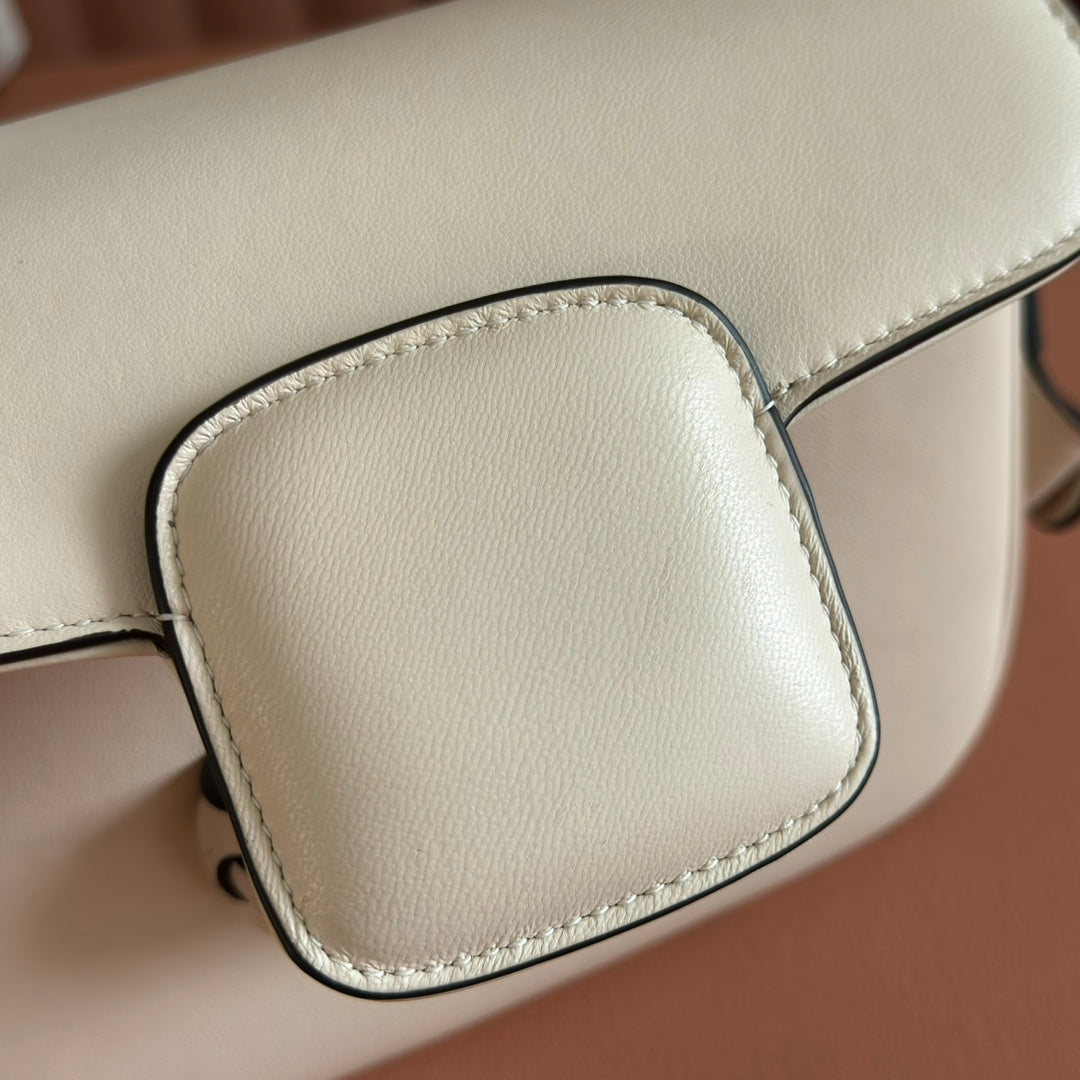 Gucci Horsebit 1955 Small Shoulder Bag White Leather 273708