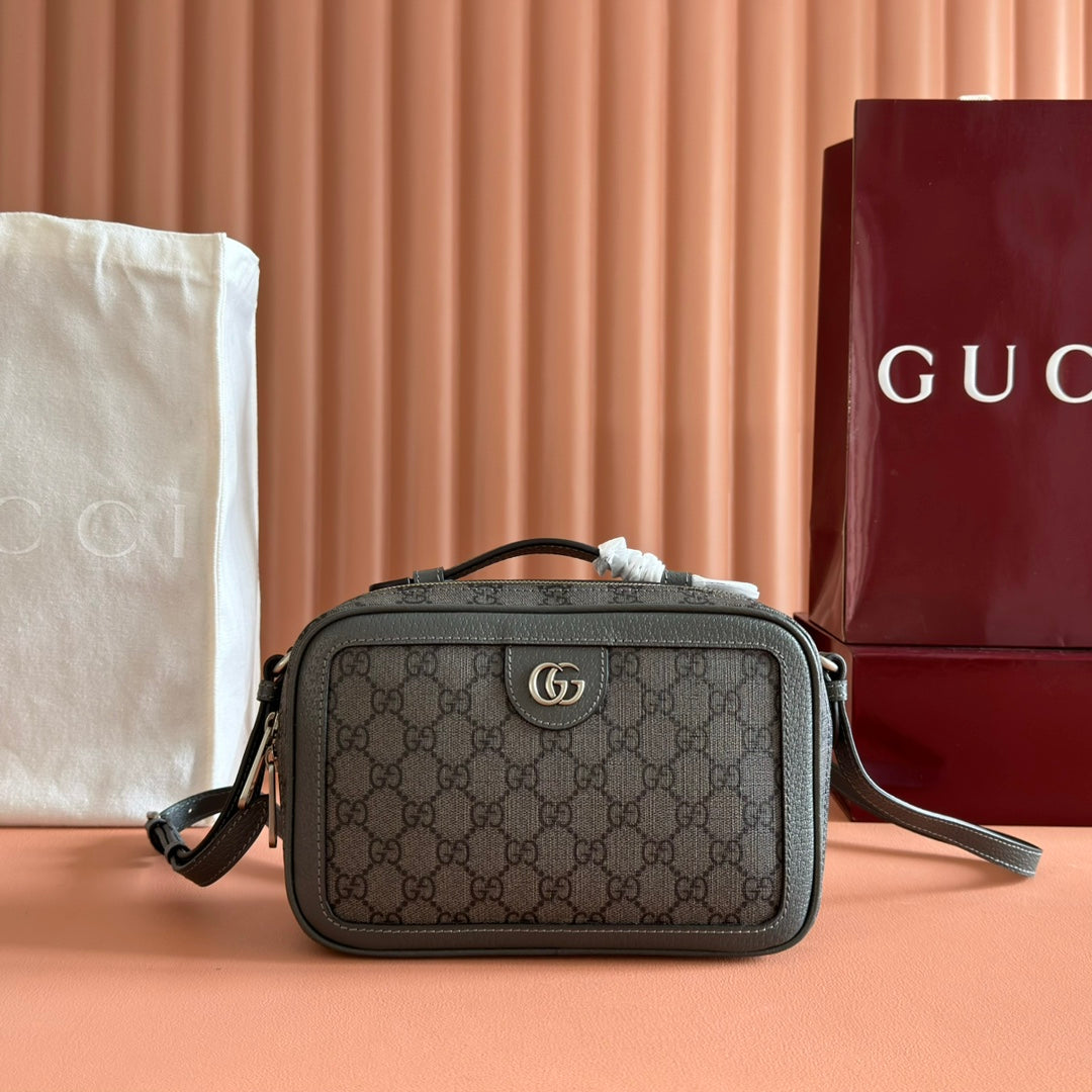 GG Ophidia Small Crossbody Bag Dusty Blue  GG Monogram Fabric 272073