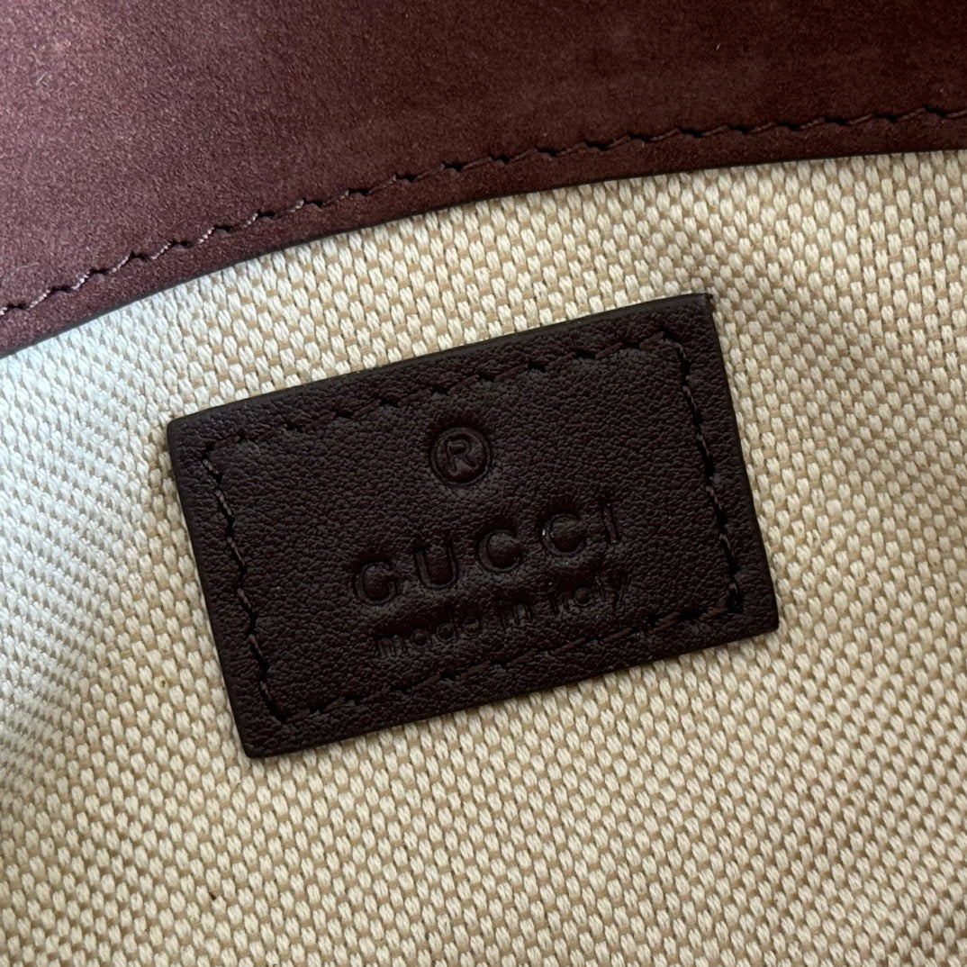 GG Marmont Mini Shoulder Bag Dark Brown Suede 272097