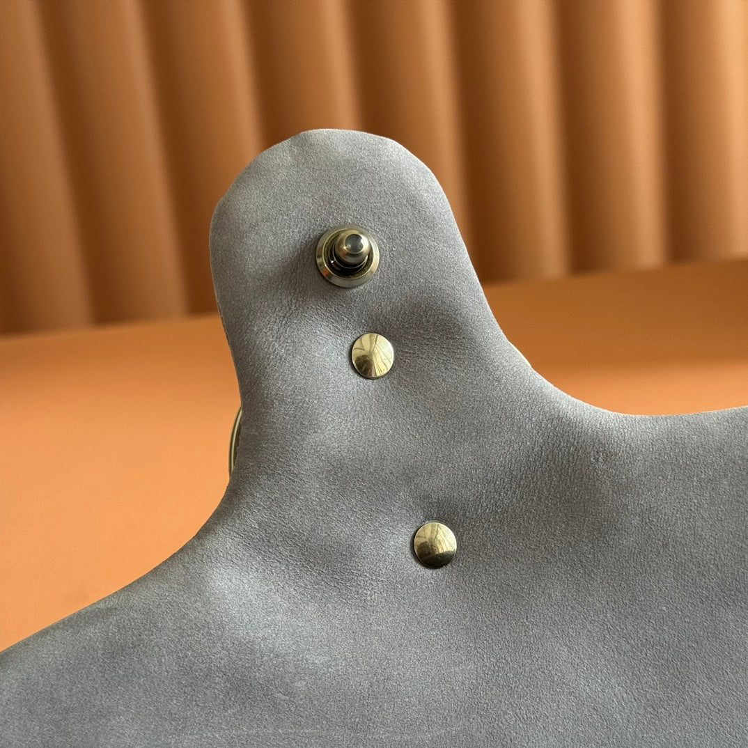 Gucci Marmont Bag 26 Gray Suede Gold Hardware 272093