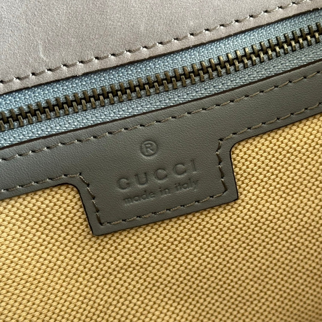 GG Marmont Shoulder Bag Dusty Blue Suede 272093