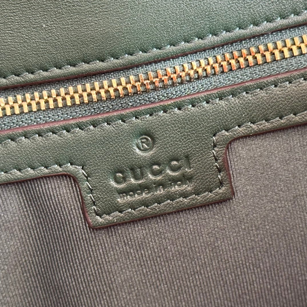 Gucci Marmont Bag 26 Dark Green Lambskin Gold Hardware 271793