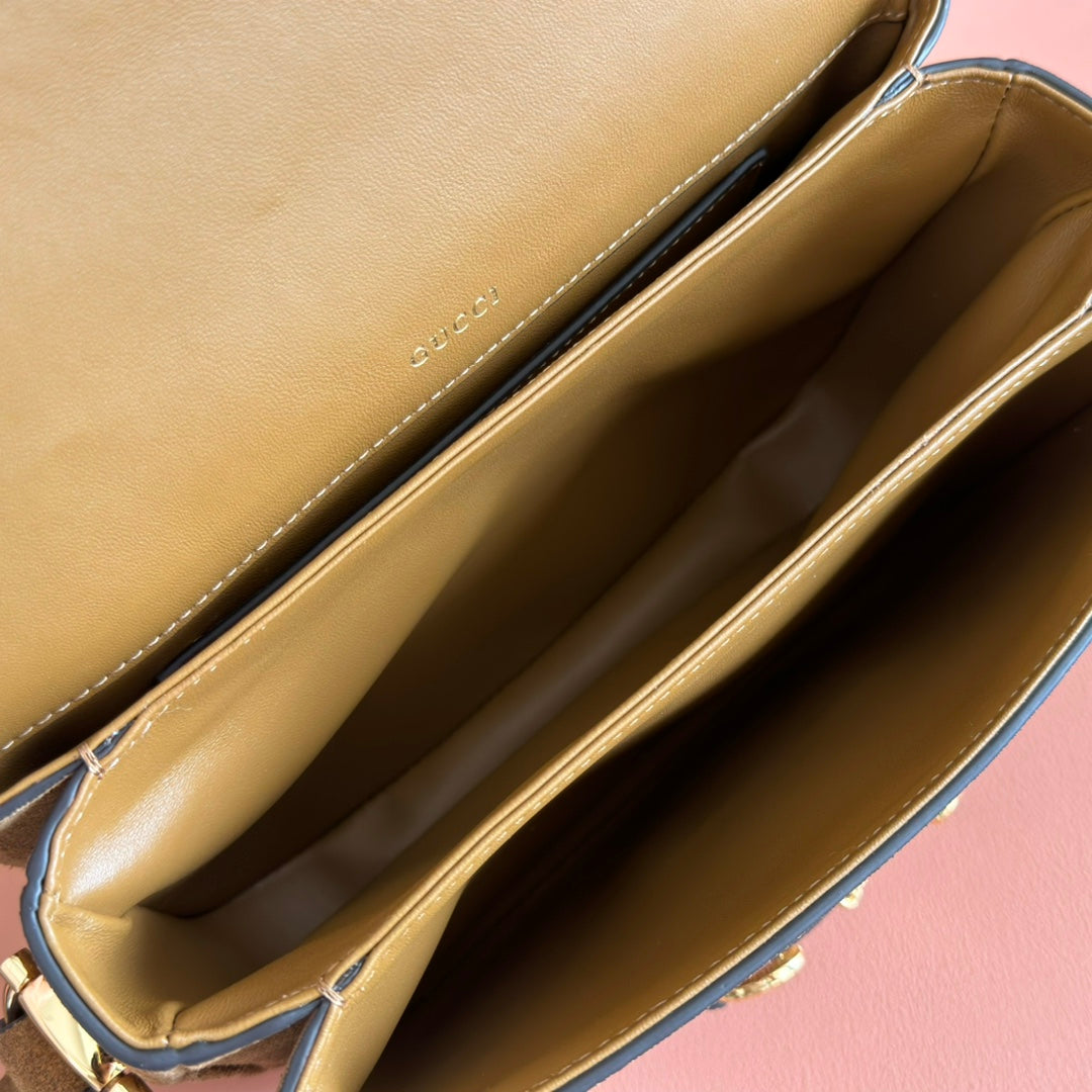 Gucci Horsebit 1955 Handbag 26 Brown Suede 271776