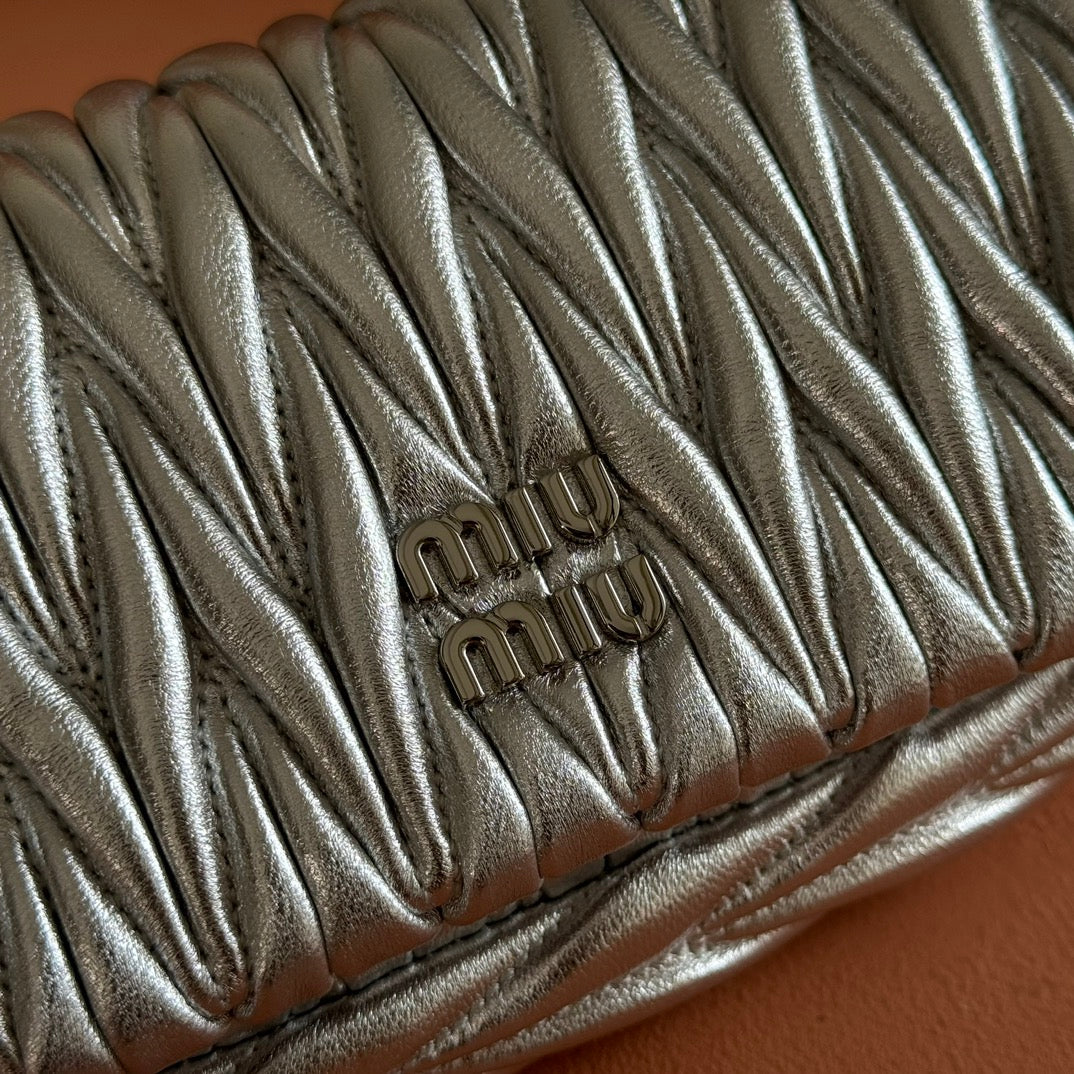 Matelassé Mini-Bag 18cm Sliver Lambskin
