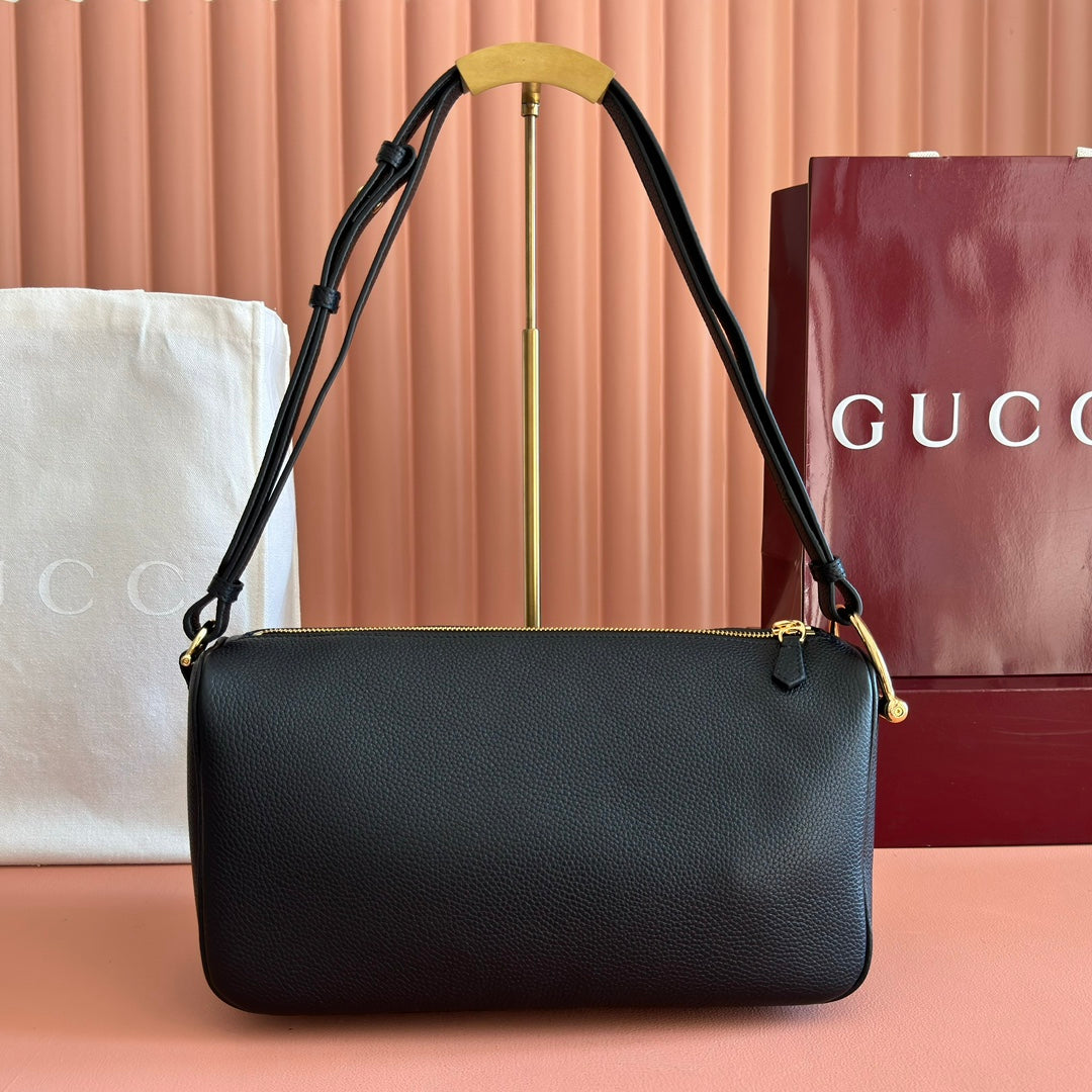 Gucci Half Horsebit Mini Bag 31.5 Black Grain Cowhide 273165