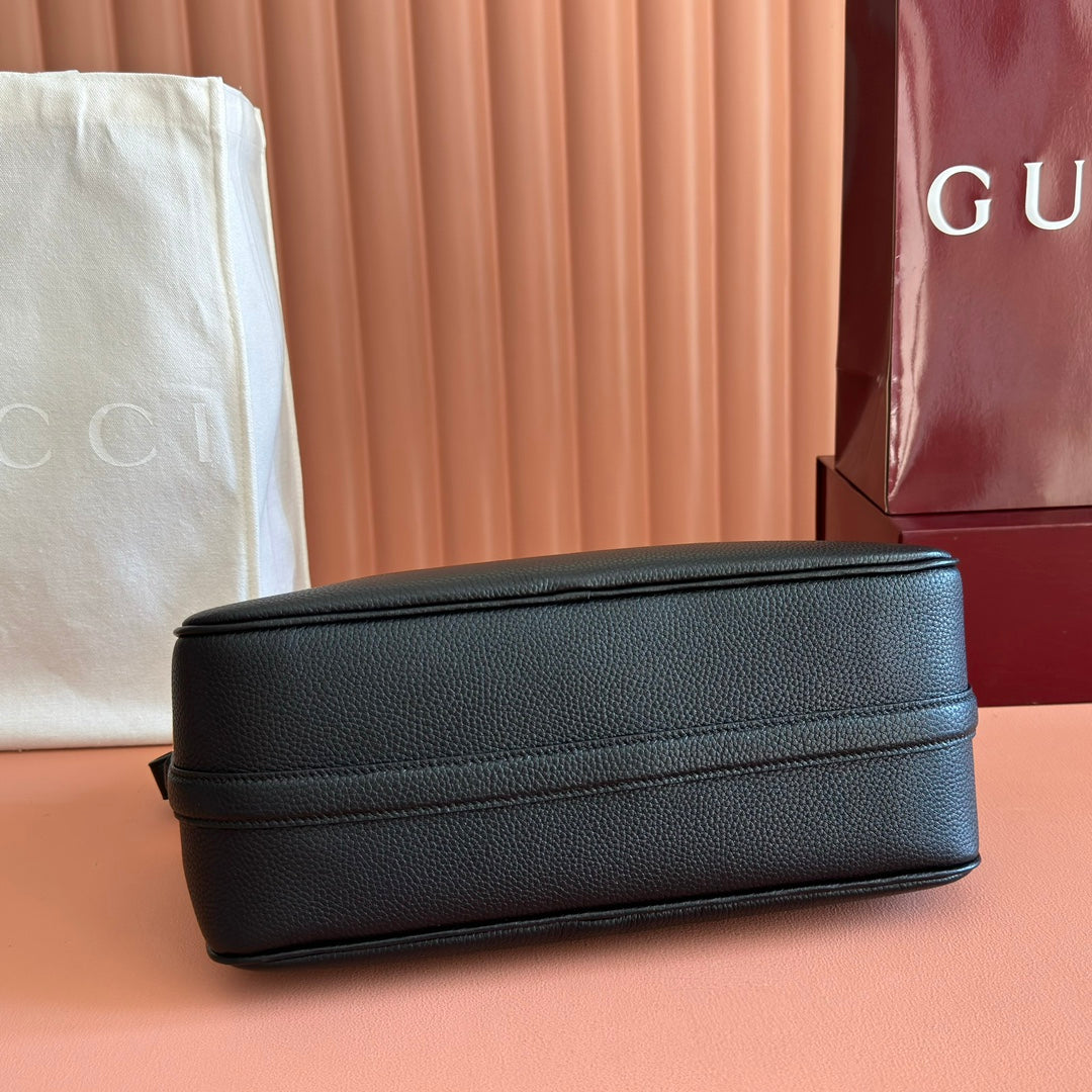 Gucci Half Horsebit Mini Bag 31.5 Black Grain Cowhide 273165
