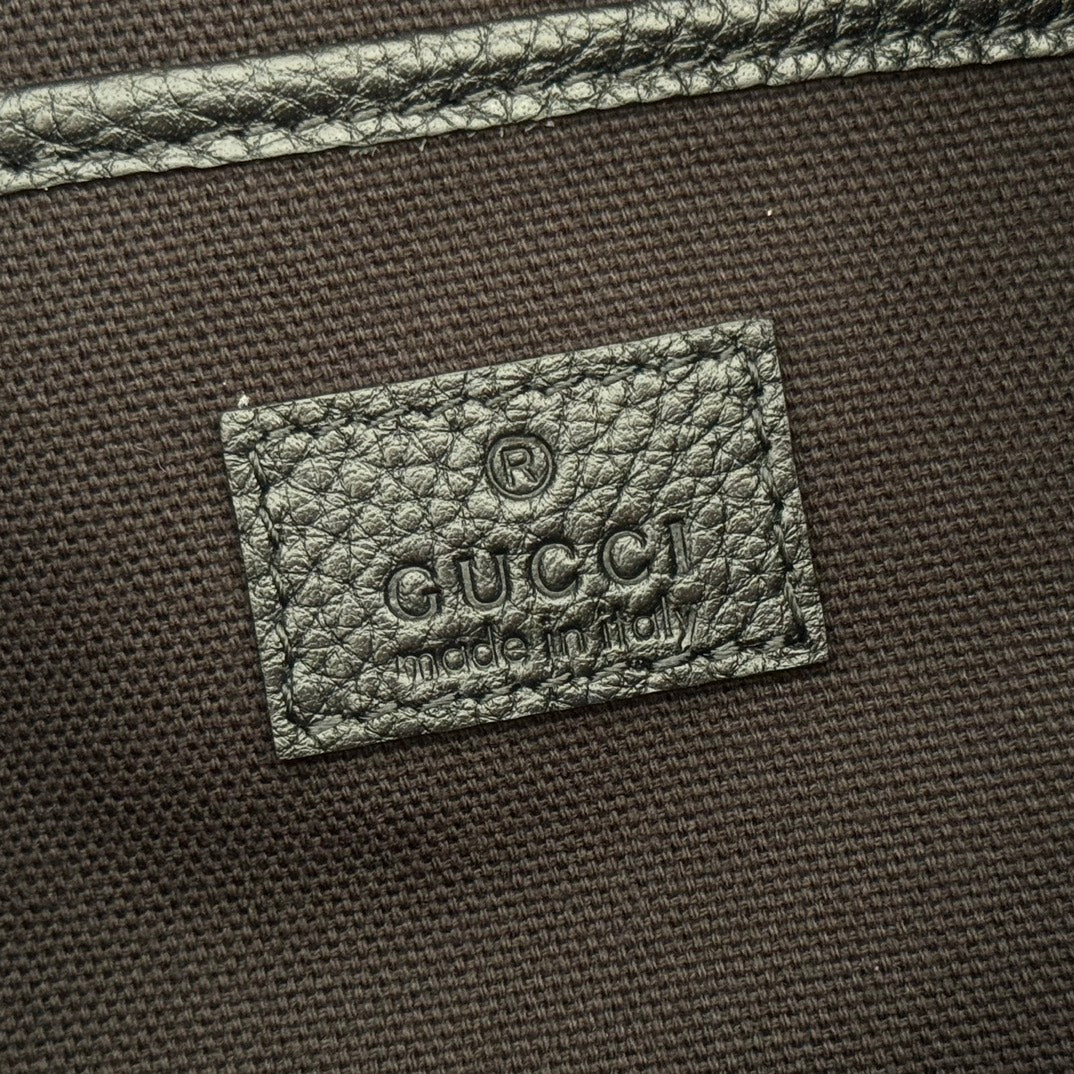 Gucci Half Horsebit Mini Bag 31.5 Black Grain Cowhide 273165