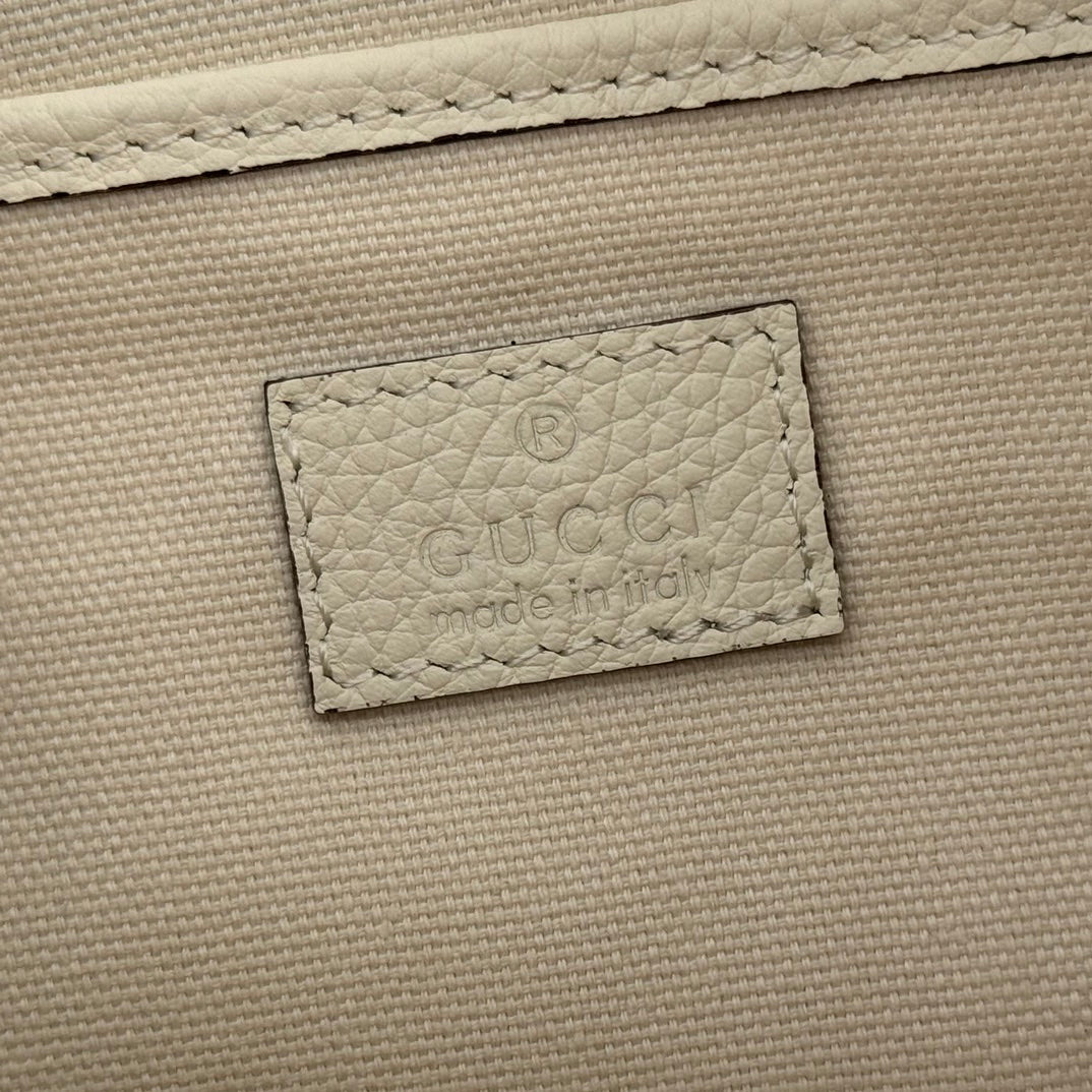 Gucci Half Horsebit Mini Bag 31.5 White Grain Cowhide 273166