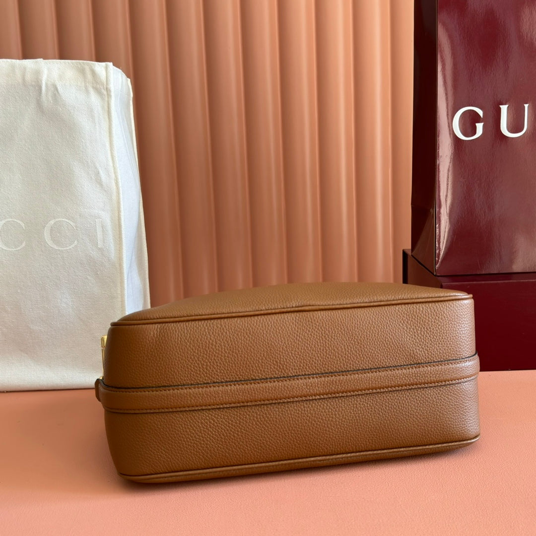 Gucci Half Horsebit Mini Bag 31.5 Brown Grain Cowhide 273167