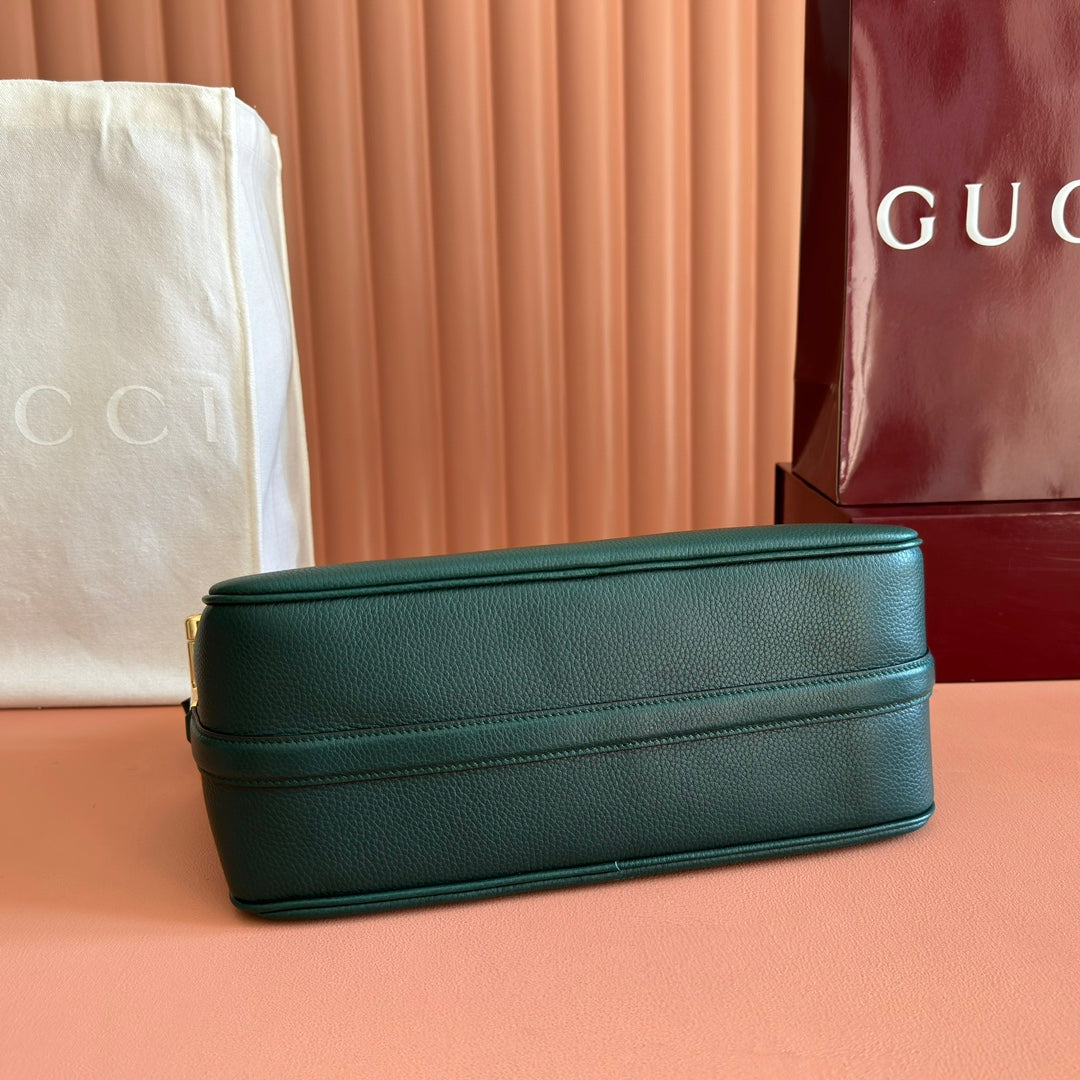 Gucci Half Horsebit Mini Bag 31.5 Steel Teal Grain Cowhide