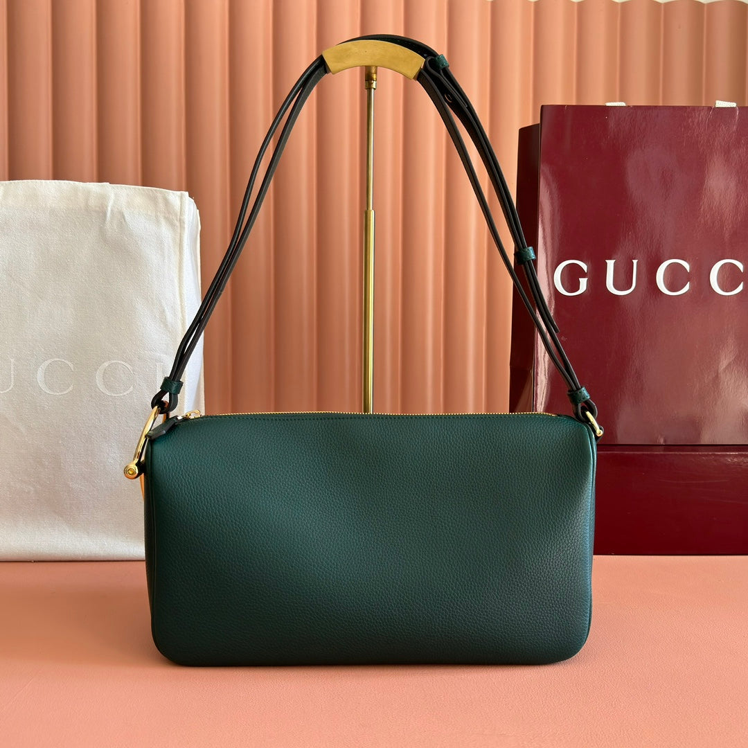 Gucci Half Horsebit Mini Bag 31.5 Steel Teal Grain Cowhide