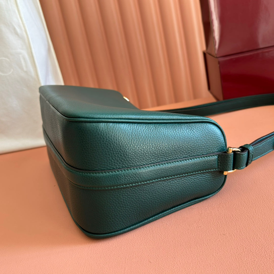 Gucci Half Horsebit Mini Bag 31.5 Steel Teal Grain Cowhide