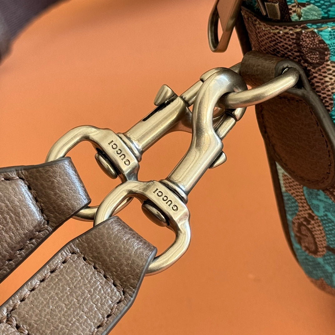 GG Small GG Crossbody Bag Blue & Light Blue Monogram Fabric 273196