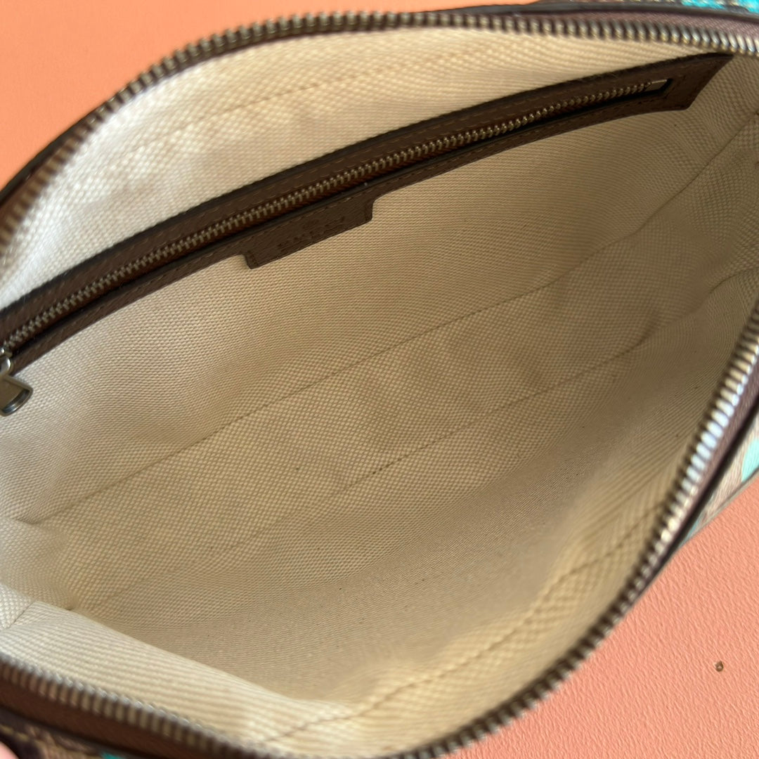 GG Small GG Crossbody Bag Blue & Light Blue Monogram Fabric 273196