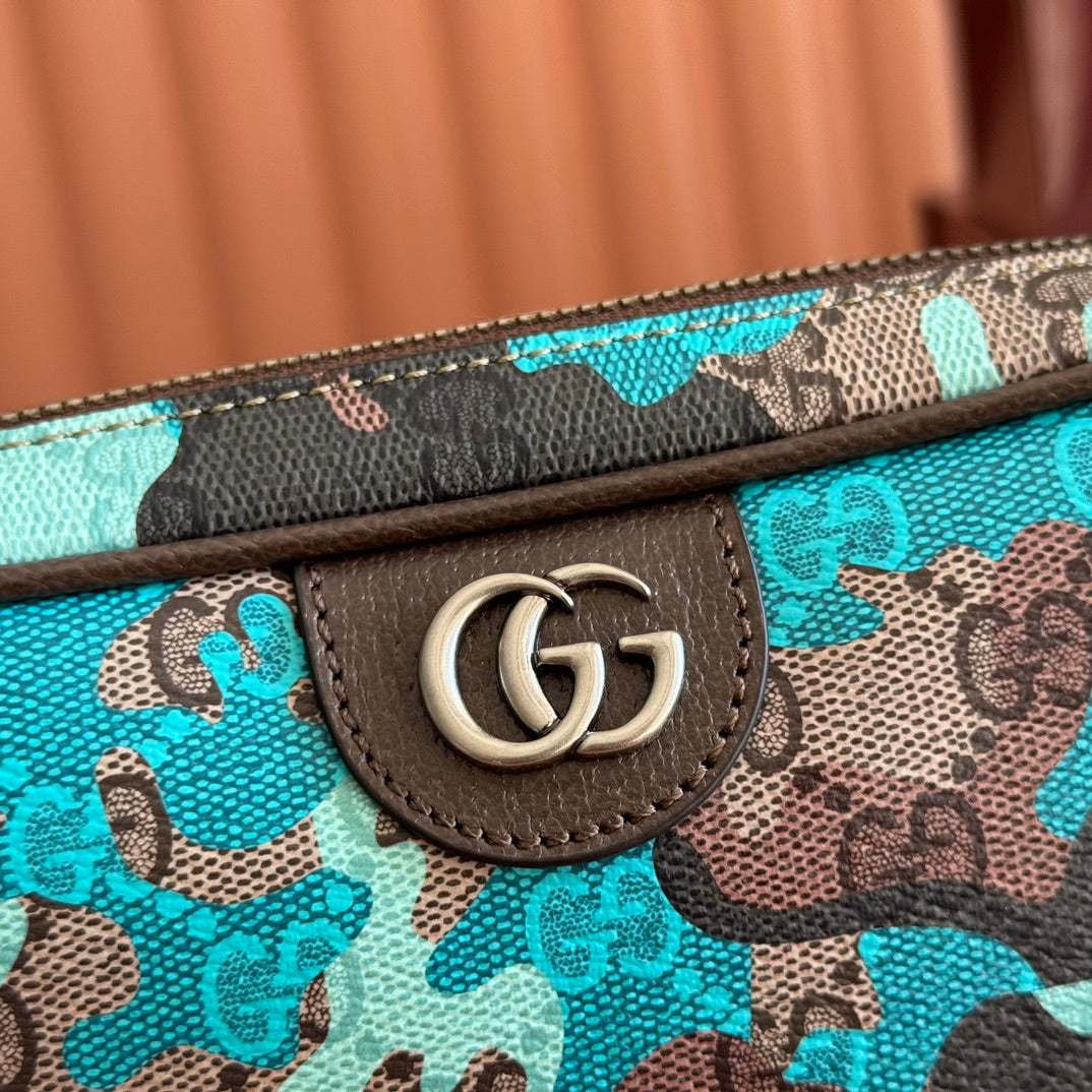 GG Small GG Crossbody Bag Blue & Light Blue Monogram Fabric 273196