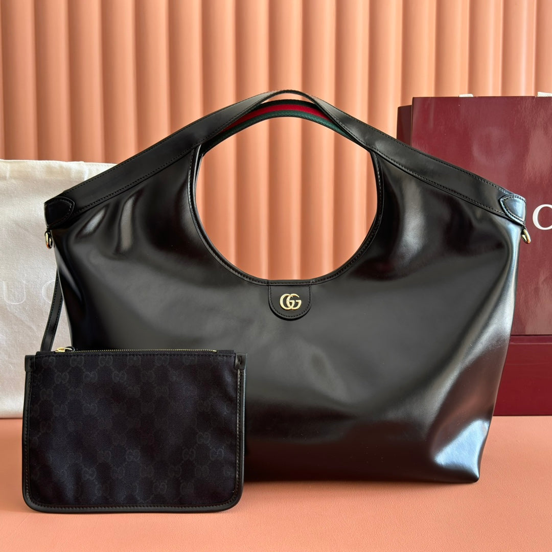 GG Giglio Large Tote Bag 60cm Black Leather